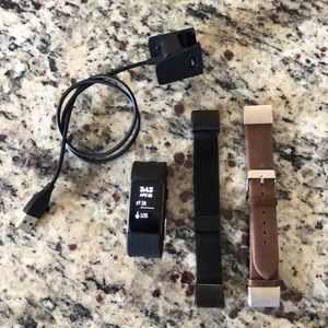 Fitbit Charge 2 w/ charger and 2 extra bands.